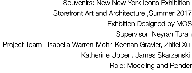 Souvenirs: New New York Icons Exhibition, Storefront Art and Architecture ,Summer 2017 Exhbition Designed by MOS Supe   