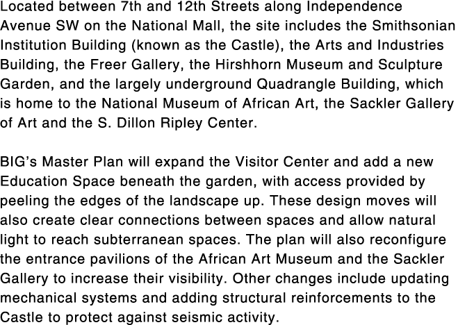 Located between 7th and 12th Streets along Independence Avenue SW on the National Mall, the site includes the Smithso   
