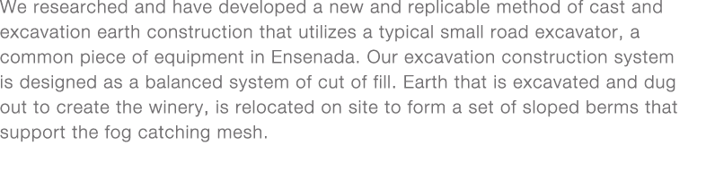 We researched and have developed a new and replicable method of cast and excavation earth construction that utilizes    